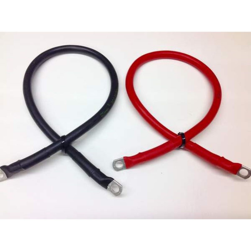 Battery Cable 25mm2 Set 2m Red + Black with lugs (VAT incl)