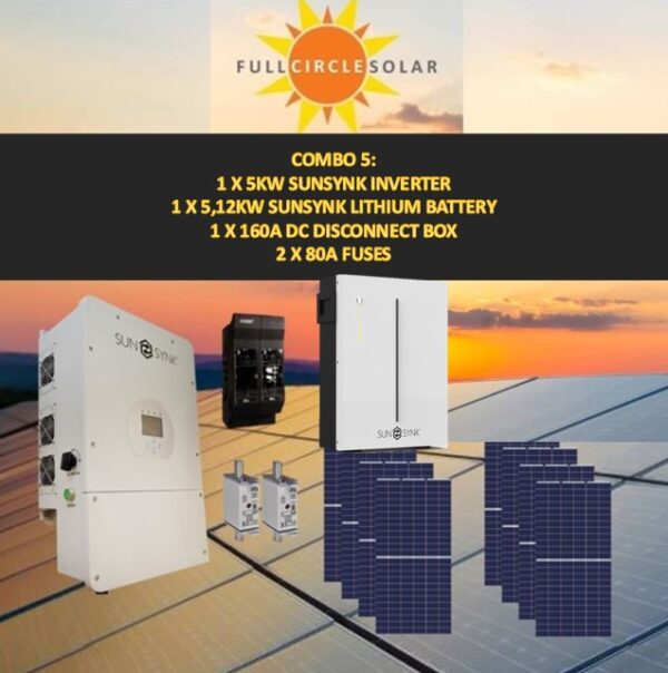 Sunsynk 5kw Combo Deal 5 (VAT incl.)