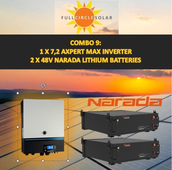 Axpert 7.2 and 2 x 48V Narada Batteries Combo Deal 9 (VAT incl.)