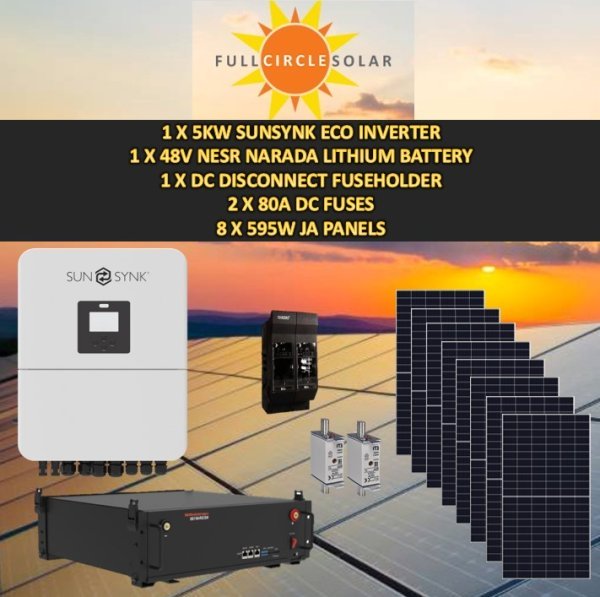 Sunsynk 5kw Combo Deal 10 (VAT incl.)