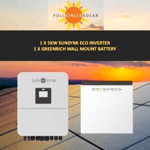 Sunsynk 5kw Inverter and Greenrich WM Battery Combo Deal 12 (VAT incl.)