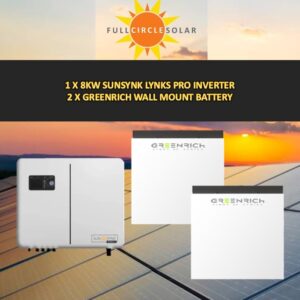 Sunsynk 8kw Inverter and 2 Greenrich WM Batteries Combo Deal 13 (VAT incl.)