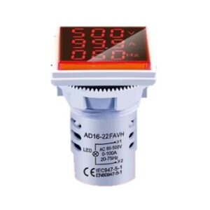 RED Digital 3In1 AC Voltmeter Ammeter Hertz LED Indicator Pilot Light (VAT incl.)