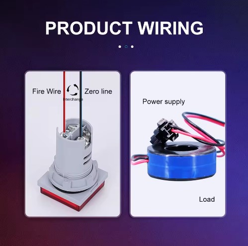 RED Digital 3In1 AC Voltmeter Ammeter Hertz LED Indicator Pilot Light (VAT incl.) - Image 3